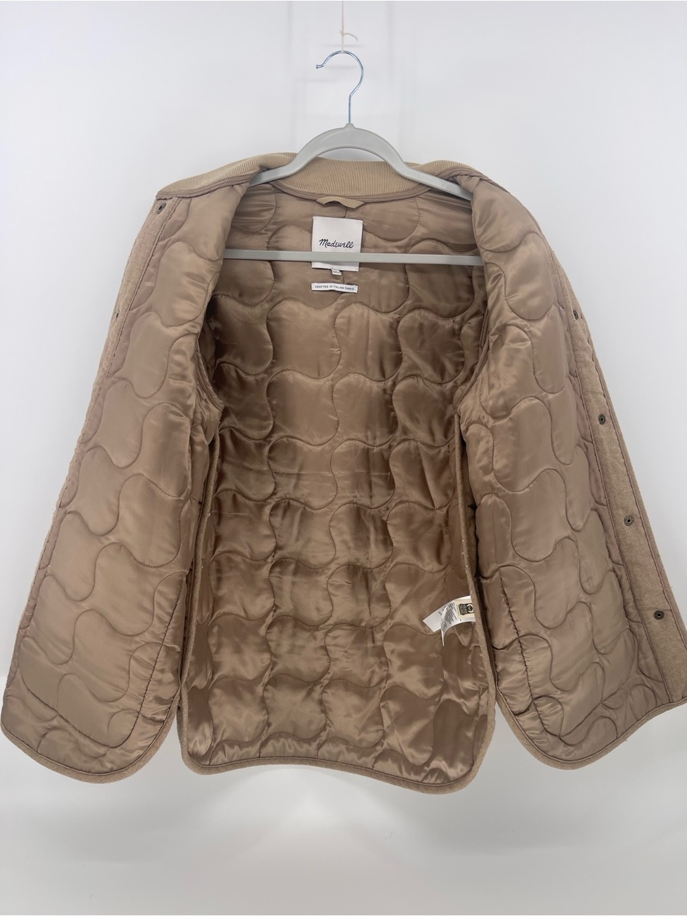 Madewell Quilted Bomber Jacket in Camel - Picture 7 of 15